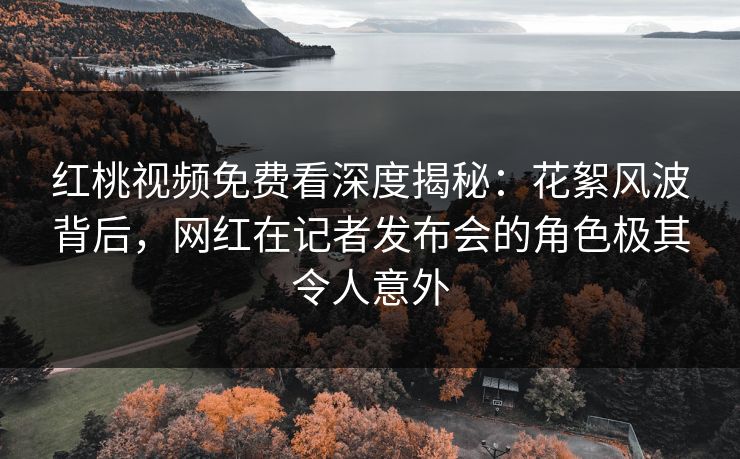 红桃视频免费看深度揭秘：花絮风波背后，网红在记者发布会的角色极其令人意外